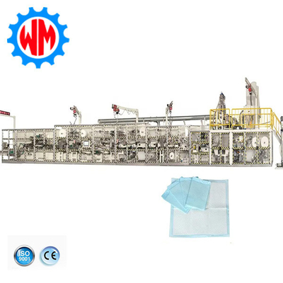 ซื้อ 250 เมตร / นาที Underpad สายการผลิต PLC การควบคุมภายใต้เครื่อง Pad online manufacture