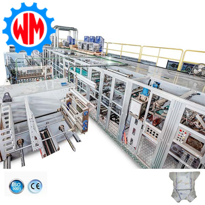 ระดับความประสิทธิภาพสูง สายการผลิตผ้าอ้อมเด็ก PLC การควบคุมการส่งออกโลก