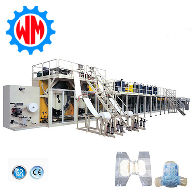 ความเร็วสูง Full Servo Adult Diaper Making Machine การปรับแต่งแบบมืออาชีพด้วย CE