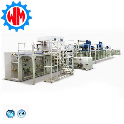 เครื่องผลิตผ้าอ้อมเด็กความเร็วสูง PLC การควบคุมปรับแต่ง